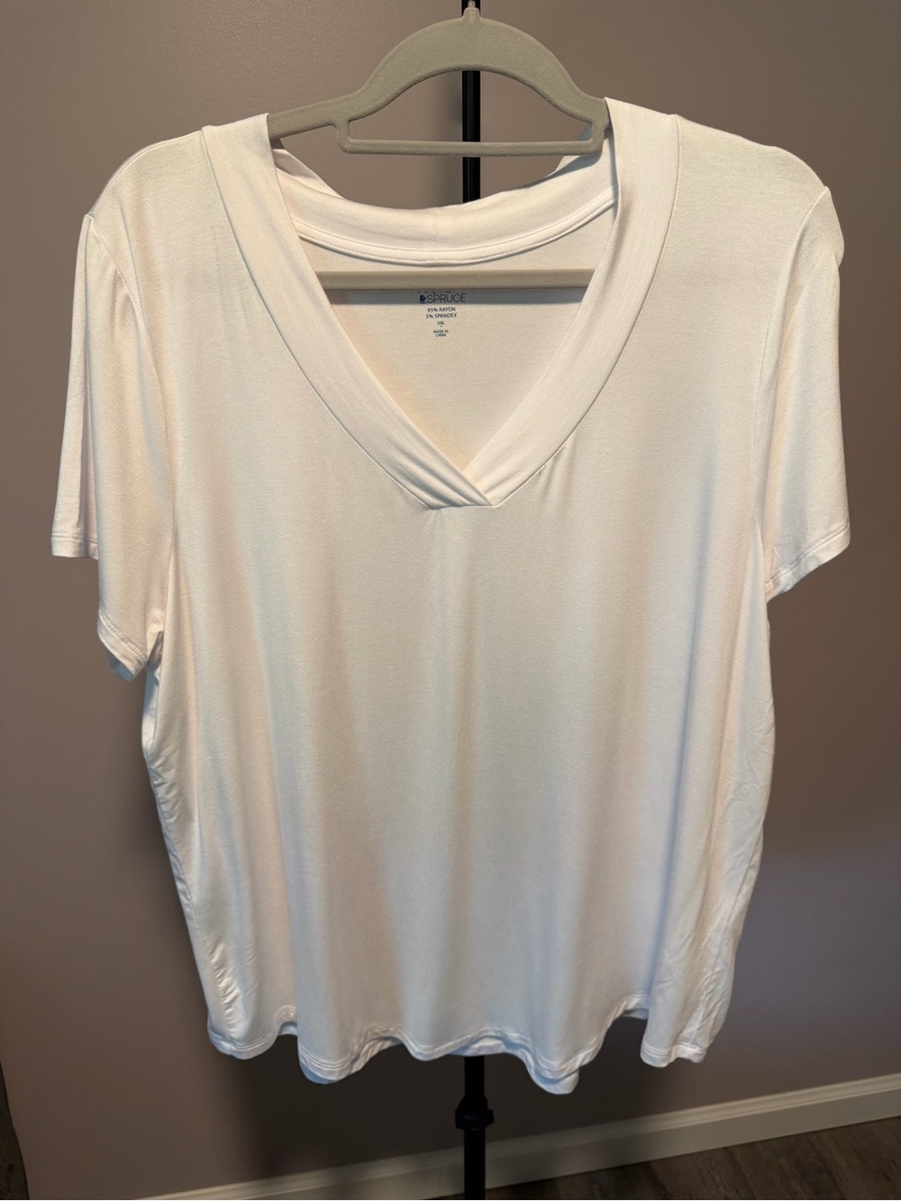 Market & Spruce Soft White Rayon-Blend Tee